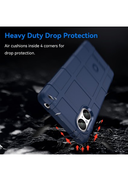 Sony Xperia 5 V Kılıf Kare Izgara Doku Darbeye Dayanıklı Tpu Telefon Kılıfı-Mavi (Yurt Dışından) fiyatları