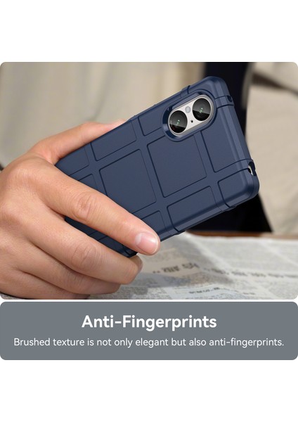 Sony Xperia 5 V Kılıf Kare Izgara Doku Darbeye Dayanıklı Tpu Telefon Kılıfı-Mavi (Yurt Dışından) fırsatları