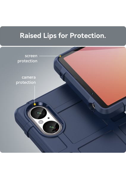 Sony Xperia 5 V Kılıf Kare Izgara Doku Darbeye Dayanıklı Tpu Telefon Kılıfı-Mavi (Yurt Dışından) indirimleri