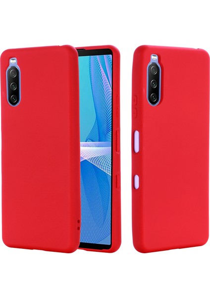 Sony Xperia 10 Iıı 5g-Kırmızı Için Kayışlı Düz ​​renk Iyi Korunmuş Sıvı Silikon Telefon Koruyucu Kılıf (Yurt Dışından) fiyatları