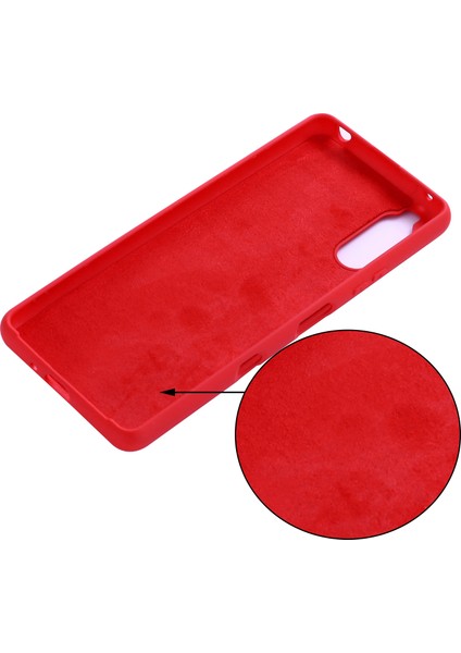 Sony Xperia 10 Iıı 5g-Kırmızı Için Kayışlı Düz ​​renk Iyi Korunmuş Sıvı Silikon Telefon Koruyucu Kılıf (Yurt Dışından) modelleri