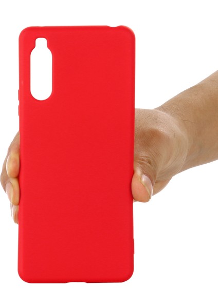 Sony Xperia 10 Iıı 5g-Kırmızı Için Kayışlı Düz ​​renk Iyi Korunmuş Sıvı Silikon Telefon Koruyucu Kılıf (Yurt Dışından) fırsatları
