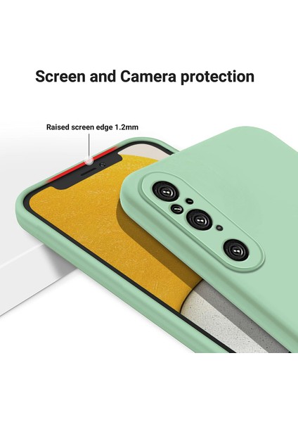 Sony Xperia 1 V Yumuşak Astarlı Sıvı Silikon Telefon Kılıfı Darbeye Dayanıklı Kılıf Askılı-Yeşil (Yurt Dışından) indirimleri