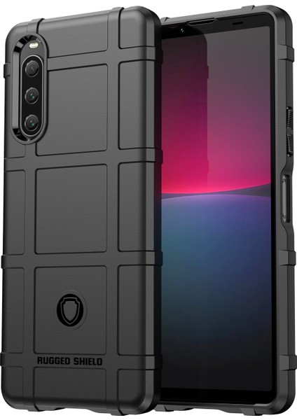 Sony Xperia 10 V Yumuşak Tpu Telefon Kılıfı Sağlam Kare Izgara Doku Çizilmeye Dayanıklı Koruyucu Kapak-Siyah (Yurt Dışından)