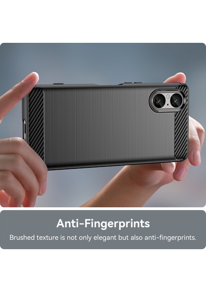 Sony Xperia 5 V Kılıf Fırçalanmış Karbon Fiber Doku Esnek Tpu Telefon Kılıfı-Siyah (Yurt Dışından) indirimleri