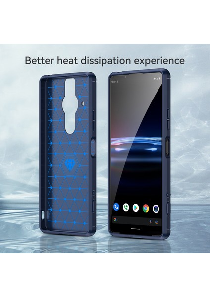 1.8mm Esnek Tpu Çizilmez Karbon Fiber Fırçalanmış Koruyucu Kılıf Kapağı Sony Xperia Pro-I-Blue Için (Yurt Dışından) fırsatları