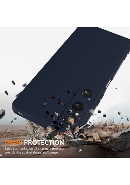Sony Xperia 1 Vı Kılıfı Için Magsafe Anti-Düşme Sıvı Silikon Telefon Kılıfı ve Kordon ile Uyumlu - Koyu Mavi (Yurt Dışından)