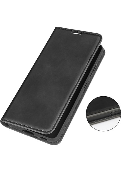 Sony Xperia 5 V Pu Deri Telefon Kılıfı Cilt Dokunma Hissi Cüzdan Standı Düşmeye Lı Kapak-Siyah (Yurt Dışından) fiyatları