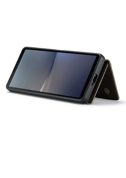 Dg.mıng M2 Serisi Sony Xperia 10 V Darbeye Dayanıklı Kickstand Kılıf Pu+Pc+Tpu Kapak Manyetik Cüzdanlı-Kahve (Yurt Dışından) fiyatları