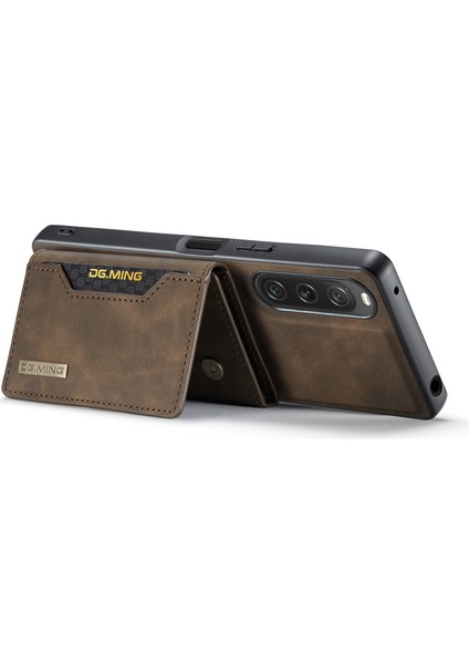 Dg.mıng M2 Serisi Sony Xperia 10 V Darbeye Dayanıklı Kickstand Kılıf Pu+Pc+Tpu Kapak Manyetik Cüzdanlı-Kahve (Yurt Dışından) modelleri