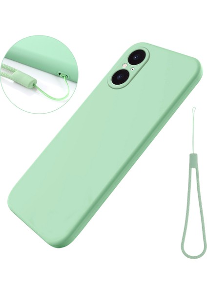 Sony Xperia 5 V Cep Telefonu Kılıfı Sıvı Silikon + Yumuşak Astar Kabuk Çizilmez Kapak-Yeşil (Yurt Dışından)