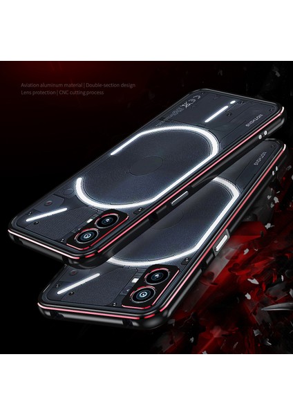 Hiçbir Şey Için Telefon(2)Metal Çerçeve Tampon Kılıf Şok Emici Tampon Kapak Kamera Lens Koruyucu Ile-Siyah/mor (Yurt Dışından) fiyatları