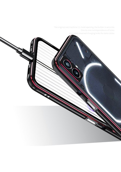 Hiçbir Şey Için Telefon(2)Metal Çerçeve Tampon Kılıf Şok Emici Tampon Kapak Kamera Lens Koruyucu Ile-Siyah/mor (Yurt Dışından) fırsatları