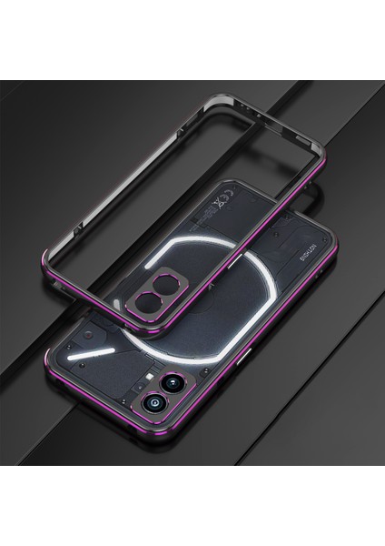 Hiçbir Şey Için Telefon(2)Metal Çerçeve Tampon Kılıf Şok Emici Tampon Kapak Kamera Lens Koruyucu Ile-Siyah/mor (Yurt Dışından) indirimleri