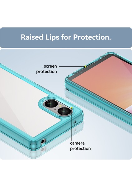 Sony Xperia 5 V Kılıf Tpu+Akrilik Cep Telefonu Arka Koruyucu Kapak-Şeffaf Mavi (Yurt Dışından) fiyatları