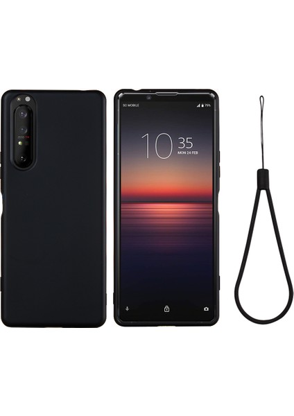 Sony Xperia 1 Iı-Siyah Için Sıvı Silikon Telefon Kılıfı (Yurt Dışından)