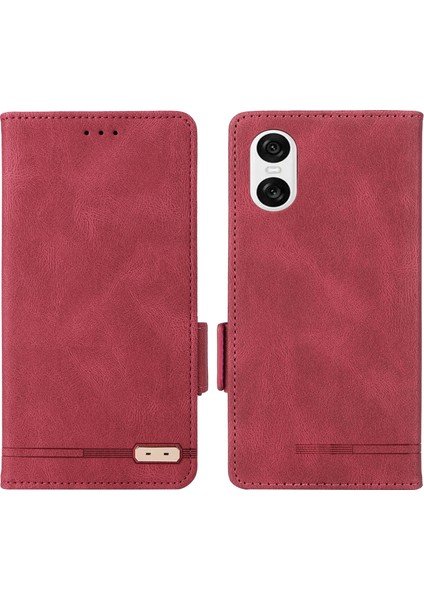 Sony Xperia 10 Vı Kılıf Cüzdan Katlanır Stand Pu Deri Folio Kapaklı Telefon Kılıfı-Gül (Yurt Dışından)