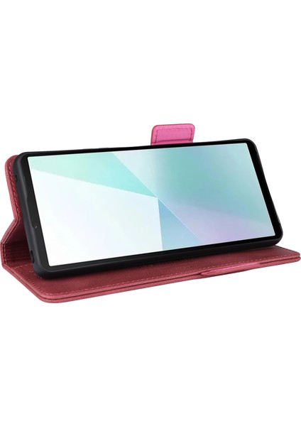 Sony Xperia 10 Vı Kılıf Cüzdan Katlanır Stand Pu Deri Folio Kapaklı Telefon Kılıfı-Gül (Yurt Dışından) modelleri