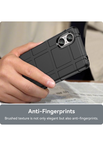 Sony Xperia 5 V Kılıf Kare Izgara Doku Darbeye Dayanıklı Tpu Telefon Kılıfı-Siyah (Yurt Dışından) fırsatları