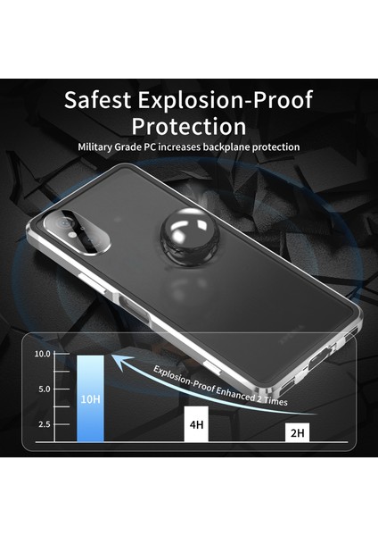 Sony Xperia 5 V Temperli Cam Kılıf Metal Çerçeve Şeffaf Pc Arka Manyetik Telefon Kılıfı-Gümüş (Yurt Dışından) modelleri