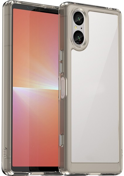 Sony Xperia 5 V Kılıf Tpu+Akrilik Cep Telefonu Arka Koruyucu Kapak-Şeffaf Gri (Yurt Dışından)
