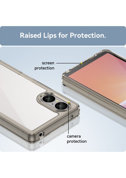 Sony Xperia 5 V Kılıf Tpu+Akrilik Cep Telefonu Arka Koruyucu Kapak-Şeffaf Gri (Yurt Dışından) fiyatları