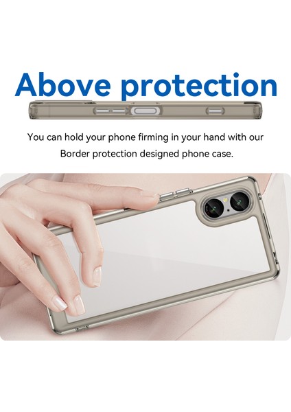 Sony Xperia 5 V Kılıf Tpu+Akrilik Cep Telefonu Arka Koruyucu Kapak-Şeffaf Gri (Yurt Dışından) fırsatları