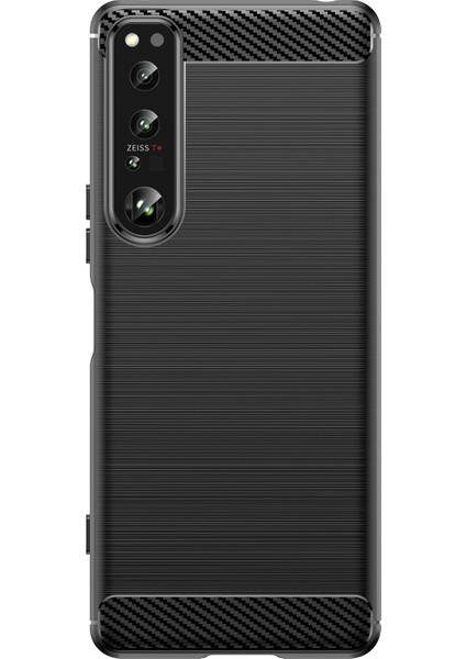 Sony Xperia 1 Iv Karbon Fiber Doku Parmak Izi Olmayan Telefon Kılıfı Fırçalanmış Tpu Arka Kapak-Siyah (Yurt Dışından) modelleri