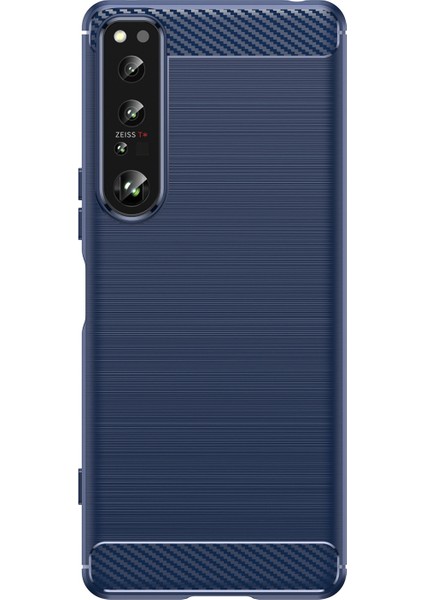 Sony Xperia 1 Iv Karbon Fiber Doku Parmak Izi Olmayan Telefon Kılıfı Fırçalanmış Tpu Arka Kapak-Mavi (Yurt Dışından) fiyatları