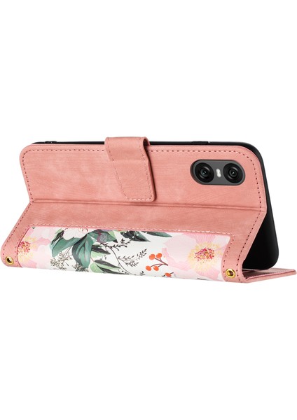 Sony Xperia 10 Vı Kılıf Kart Tutucu Pu Deri Telefon Kılıfı Desen Baskılı-Pembe (Yurt Dışından) modelleri