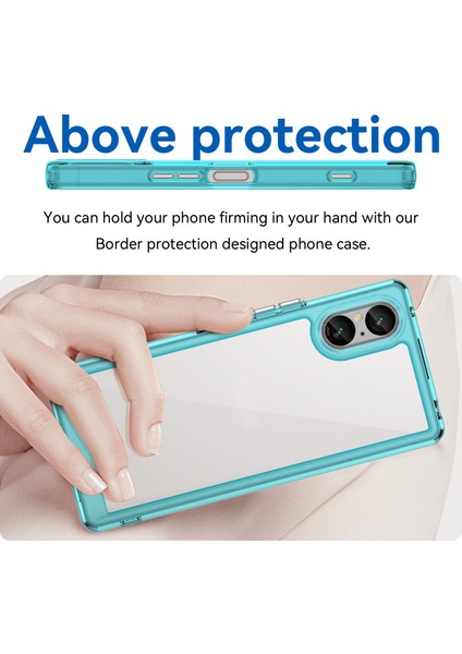 Sony Xperia 5 V Kılıf Tpu+Akrilik Cep Telefonu Arka Koruyucu Kapak-Şeffaf Mavi (Yurt Dışından) fırsatları