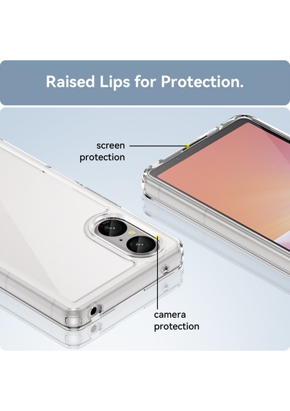 Sony Xperia 5 V Kılıf Tpu+Akrilik Cep Telefonu Arka Koruyucu Kapak-Şeffaf (Yurt Dışından) fiyatları