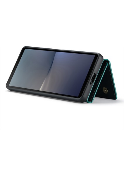 Dg.mıng M2 Serisi Sony Xperia 10 V Darbeye Dayanıklı Kickstand Kılıf Pu+Pc+Tpu Kılıf Manyetik Cüzdanlı-Yeşil (Yurt Dışından) fiyatları