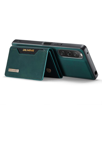 Dg.mıng M2 Serisi Sony Xperia 10 V Darbeye Dayanıklı Kickstand Kılıf Pu+Pc+Tpu Kılıf Manyetik Cüzdanlı-Yeşil (Yurt Dışından) modelleri