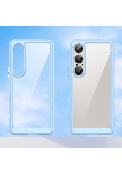 Sony Xperia 1 Vıı Kılıf Tpu+Akrilik Koruyucu Şeffaf Telefon Kılıfı-Mavi (Yurt Dışından) fiyatları