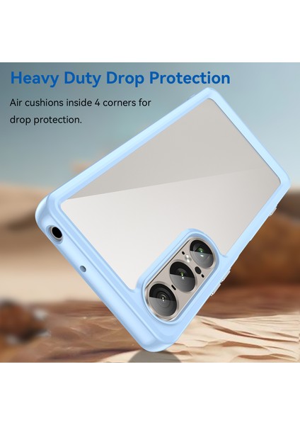 Sony Xperia 1 Vıı Kılıf Tpu+Akrilik Koruyucu Şeffaf Telefon Kılıfı-Mavi (Yurt Dışından) modelleri