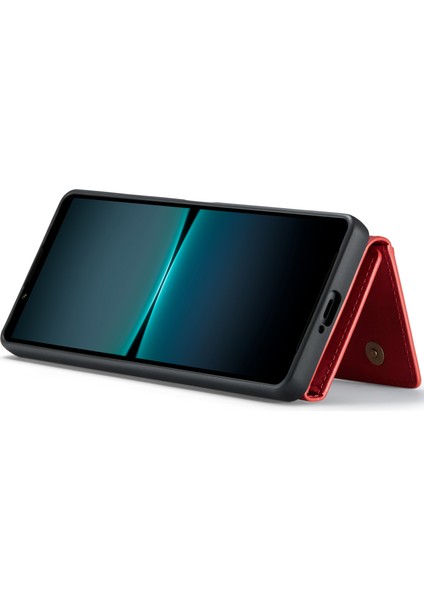 Dg.mıng M2 Serisi Sony Xperia 1 Vı Kılıf Pu+Pc+Tpu Telefon Kılıfı Çıkarılabilir Cüzdan-Kırmızı (Yurt Dışından)
