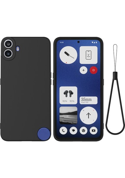 For Nothing Cmf Telefon 1 Kılıf Sıvı Silikon Çizilmez Telefon Kılıfı El Askısı Ile-Siyah (Yurt Dışından)