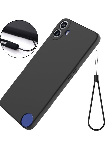 For Nothing Cmf Telefon 1 Kılıf Sıvı Silikon Çizilmez Telefon Kılıfı El Askısı Ile-Siyah (Yurt Dışından)