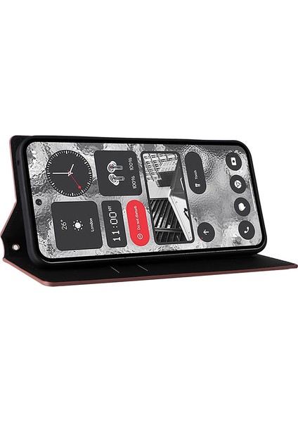 Hiçbir Şey Için Telefon(2)Eşkenar Dörtgen Baskılı Darbeye Dayanıklı Kılıf Pu Deri Cüzdan Standlı Telefon Kılıfı-Kahverengi (Yurt Dışından) fırsatları