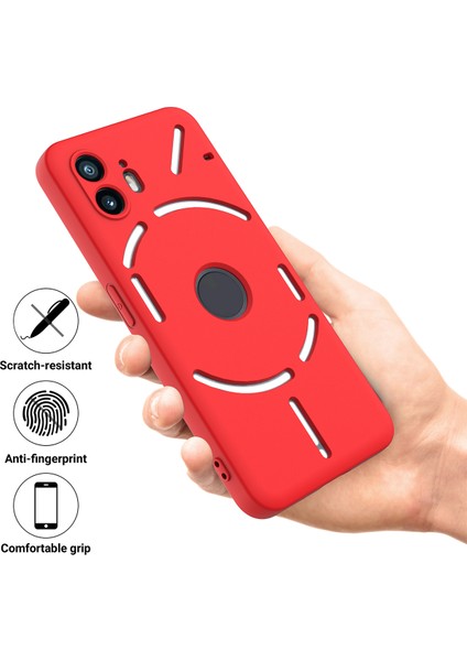 Nothing Phone Için Cep Telefonu Kılıfı (2), Sıvı Silikon + Yumuşak Astar Çizilmez Kapak - Kırmızı (Yurt Dışından) fiyatları