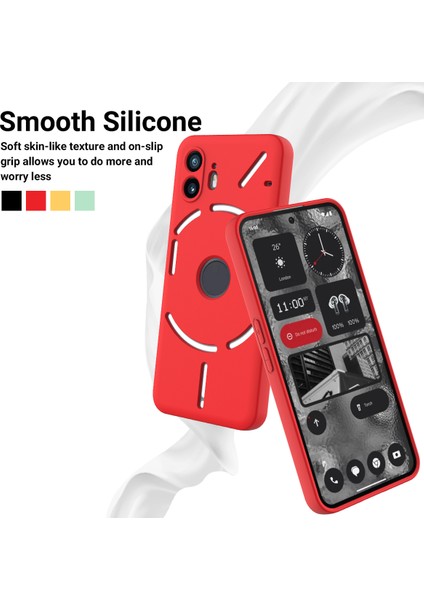 Nothing Phone Için Cep Telefonu Kılıfı (2), Sıvı Silikon + Yumuşak Astar Çizilmez Kapak - Kırmızı (Yurt Dışından) modelleri