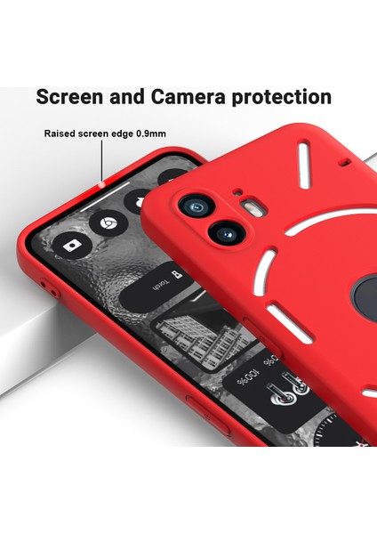 Nothing Phone Için Cep Telefonu Kılıfı (2), Sıvı Silikon + Yumuşak Astar Çizilmez Kapak - Kırmızı (Yurt Dışından) fırsatları