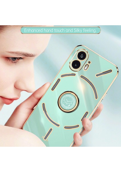 Xınlı For Nothing Phone(2)Elektrokaplama Telefon Kılıfı Tpu Düşmeye Lı Arka Kapak ve Halkalı Ayaklık-Siyah (Yurt Dışından) modelleri