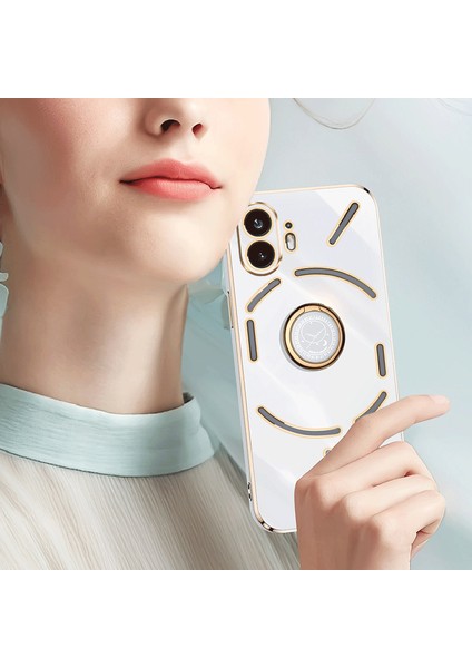 Xınlı For Nothing Phone(2)Elektrokaplama Telefon Kılıfı Tpu Düşmeye Lı Arka Kapak ve Halkalı Ayaklık-Siyah (Yurt Dışından) fırsatları