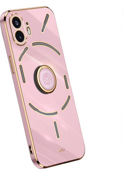 Xınlı For Nothing Phone(2)Elektrokaplama Telefon Kılıfı Tpu Düşmeye Lı Arka Kapak ve Halkalı Ayaklık-Mor (Yurt Dışından)