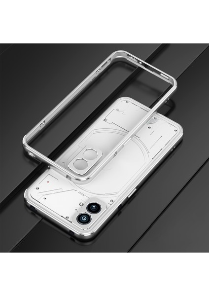 Hiçbir Şey Için Telefon(2) Metal Çerçeve Tampon Kılıf Darbe Emici Tampon Kapak Kamera Lens Koruyucu Ile-Gümüş (Yurt Dışından) indirimleri