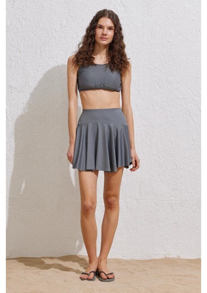 Tesettür Mayo Tenisçi Etek Gri indirimleri