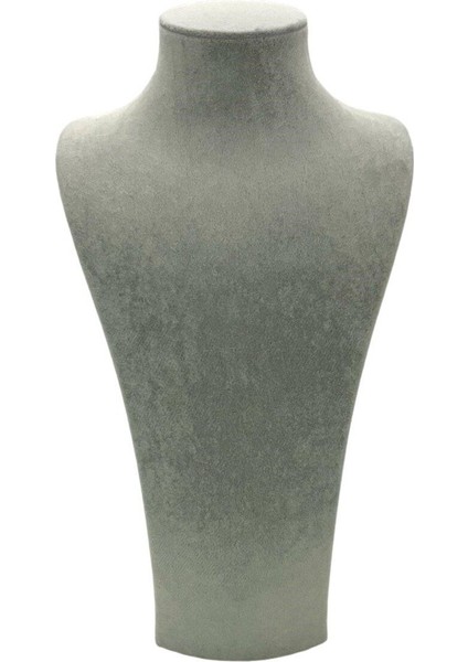 Gri El Yapımı Kolye Mankeni Takı Sergileme Standı, 40 Cm, Şık ve Kullanışlı.
