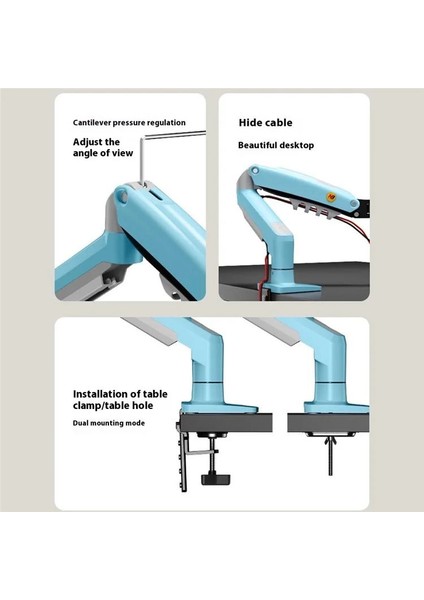 Nb F80 LCD / LED Monitör Daytona Tutucu Kol 2-9 kg Amortisörlü 17-30 " Vesa Monitör Standı modelleri